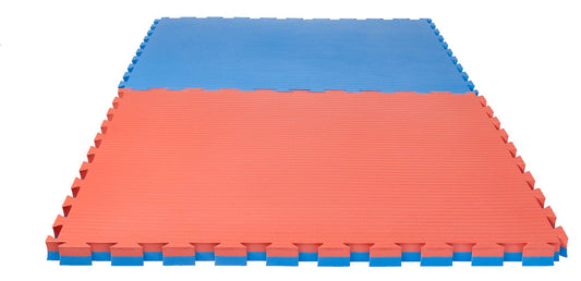 Tapis d'arts martiaux puzzle mat Pro Tatami 4 cm tapis réversible rouge/bleu