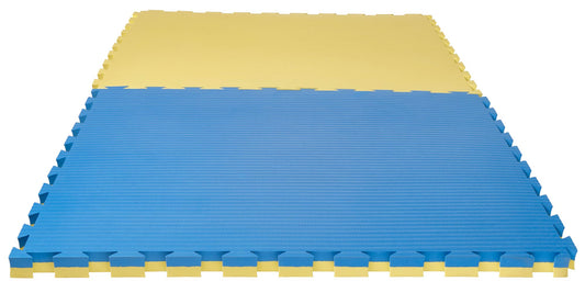 Tapis d'arts martiaux puzzle mat Pro Tatami 4 cm tapis réversible bleu/jaune