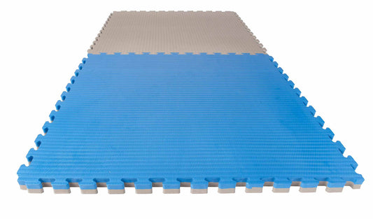 Tapis d'arts martiaux puzzle Econo Tatami 4 cm bleu/gris réversible