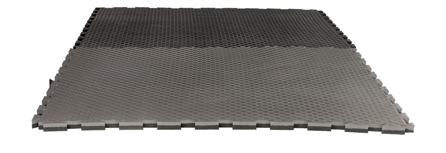 Tapis d'arts martiaux Puzzle mat Pro Checker 2 cm noir/gris tapis réversible