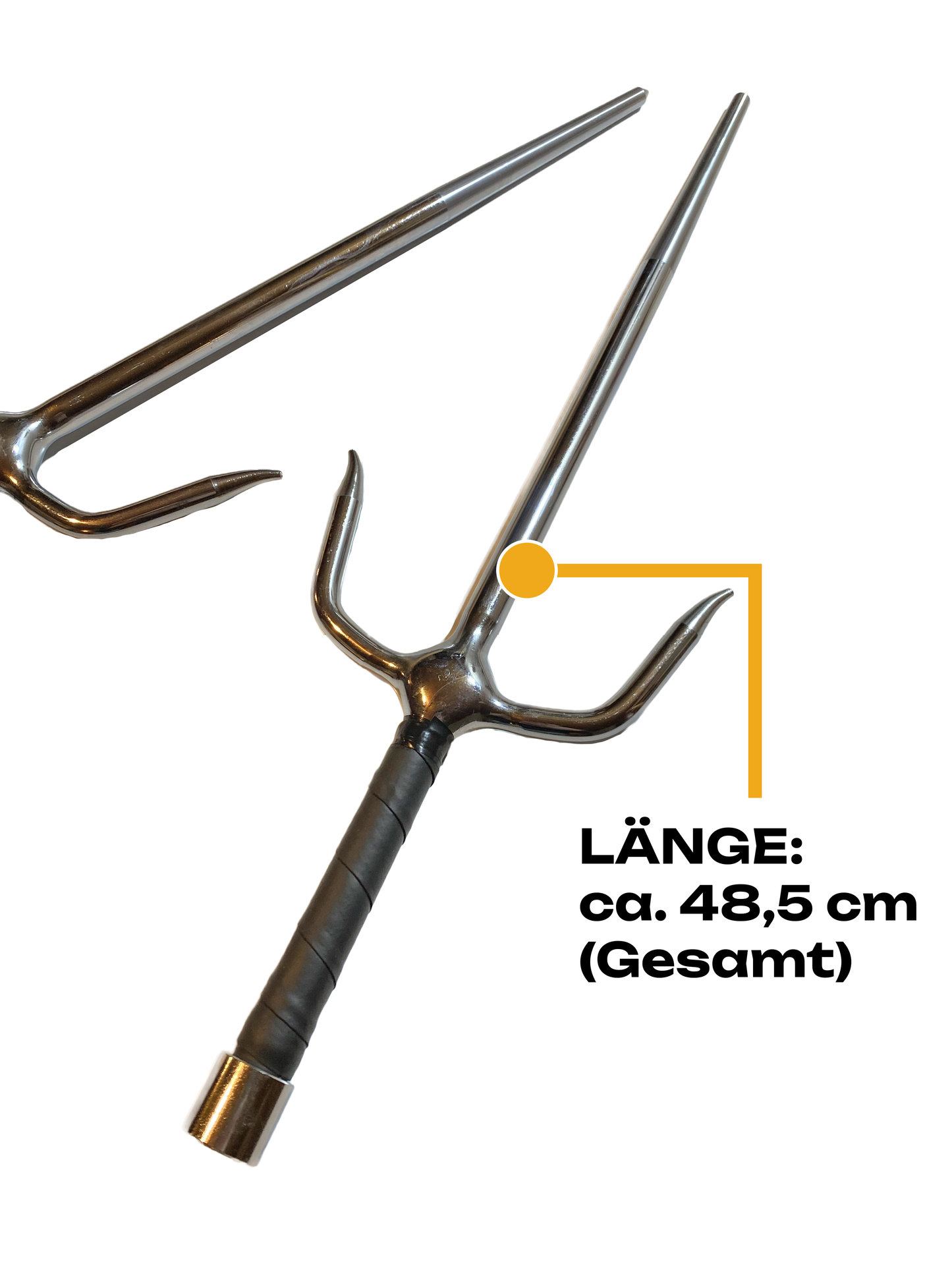 SET Fourchettes Sai chromées avec étui à armes - argent 48,5 cm (paire) - Manche enroulé forme ronde