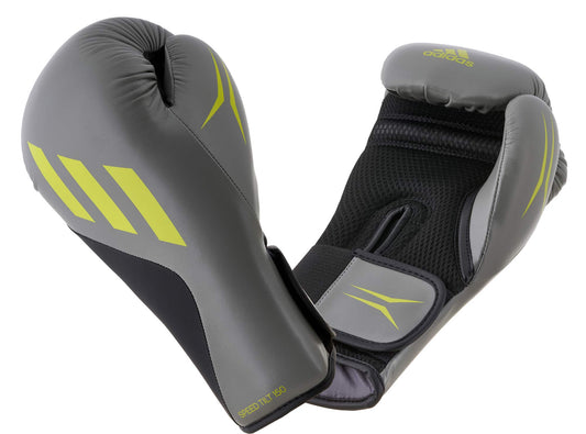 Gants de boxe Adidas SPEED TILT 150, gris-noir-citron vert SPD150TG