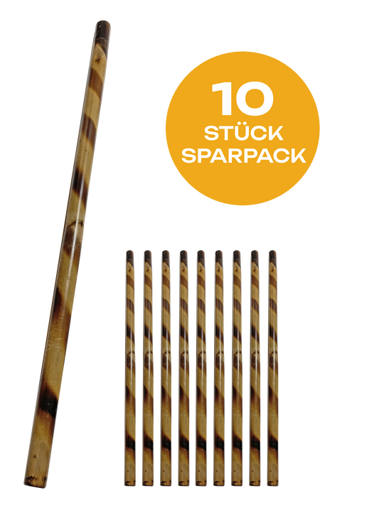 Lot de 10 bâtons d'escrime - Bâton d'entraînement en rotin 65 cm - motif spirale de marque - bâton court en bois Arnis Kali