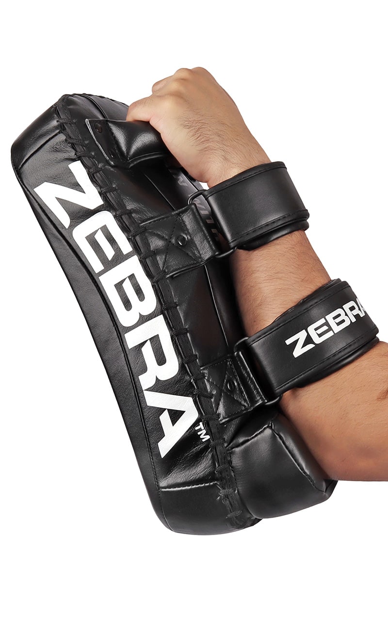 Mitaines ZEBRA Thai Pads Pro - Cuir véritable noir 41 x 20 x 12 cm - MMA, Muay Thai, Kickboxing