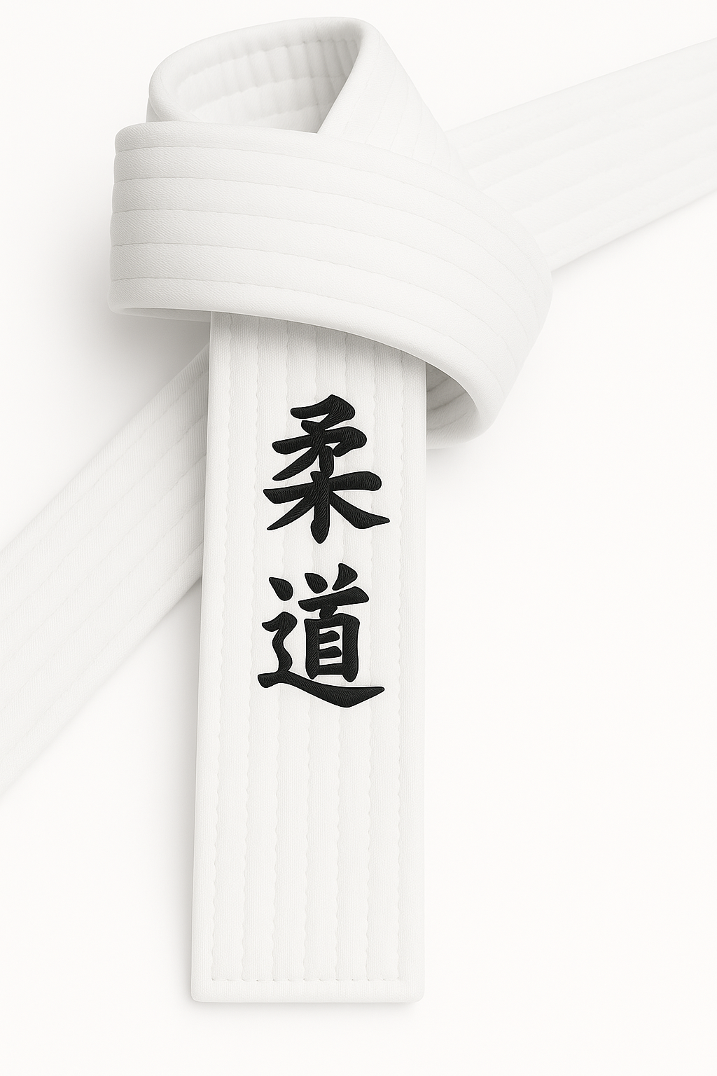 Ceinture de judo blanche brodée - Personnages de judo jananisch - Ceinture blanche avec broderie Kanji