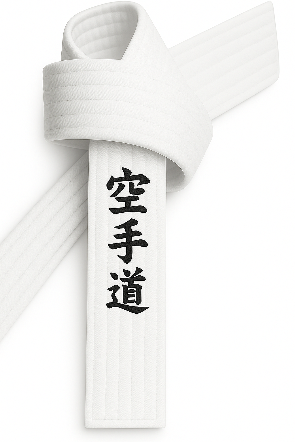 Ceinture de karaté blanche brodée - Personnages de Karaté Do jananisch - ceinture blanche avec broderie Kanji