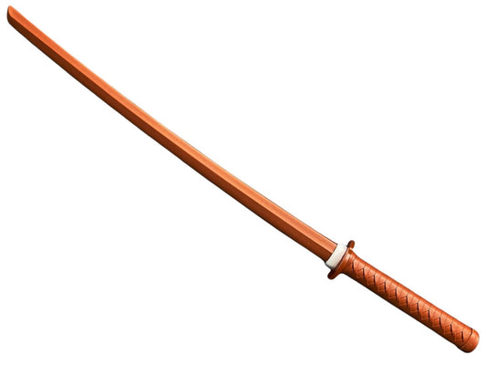 TEKKA BUDO Bokken TPR marron - 100 cm avec Tsuba - Katana en plastique - Épée d'entraînement Aïkido, Kobudo