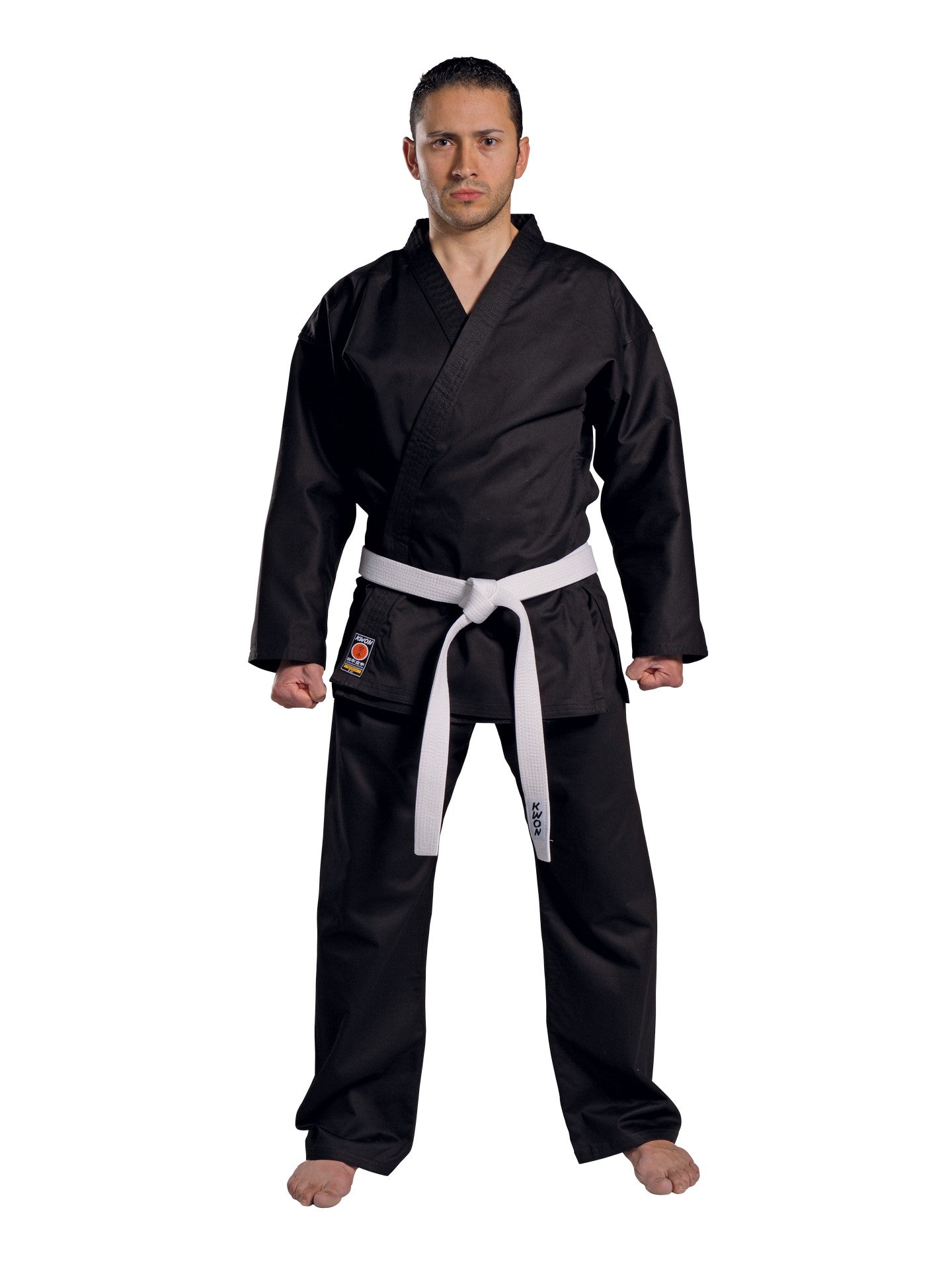 Combinaison de karaté KWON (R) traditionnelle noire - 8 oz, noir - Karaté Gi