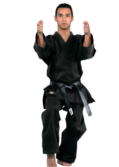 Combinaison de karaté KWON (R) traditionnelle noire - 12 oz, noir - Karaté Gi