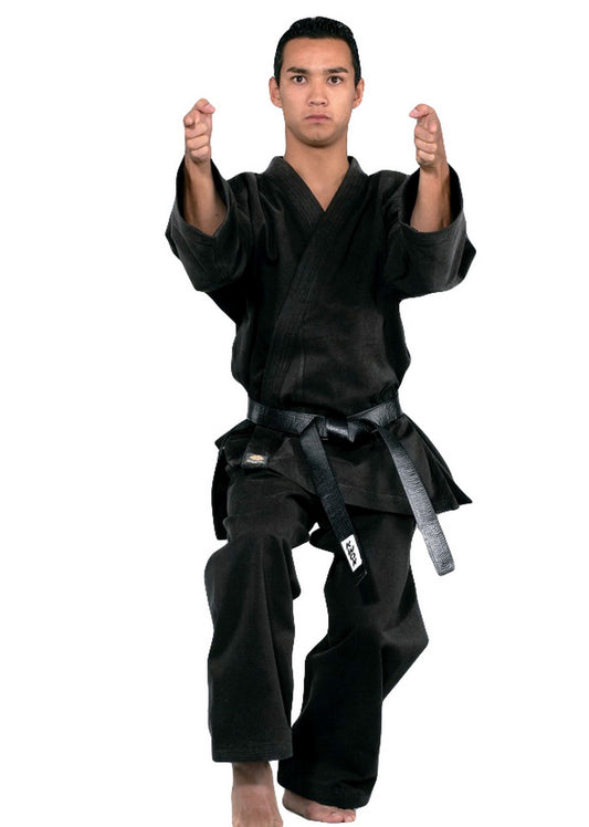 Combinaison de karaté KWON (R) traditionnelle noire - 12 oz, noir - Karaté Gi