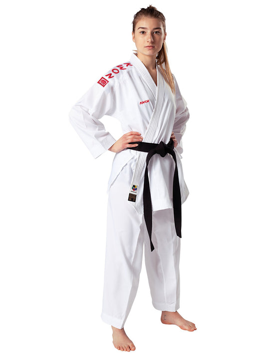 Combinaison de karaté KWON (R) Supralite - Kumite Gi - WKF rec. - Bandes rouges aux épaules