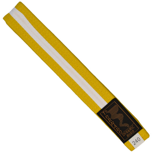 Ceinture Budo jaune-blanche