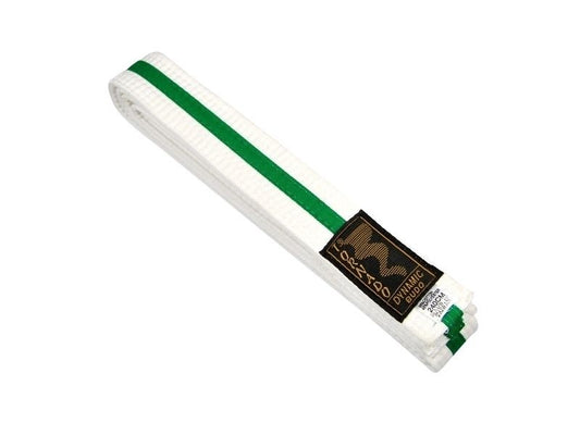 Ceinture Budo blanche-verte