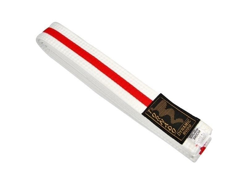 Ceinture Budo blanche-rouge