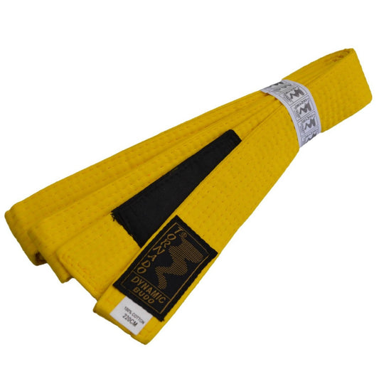 Ceinture de jiu-jitsu brésilien BJJ pour enfants jaune avec barre