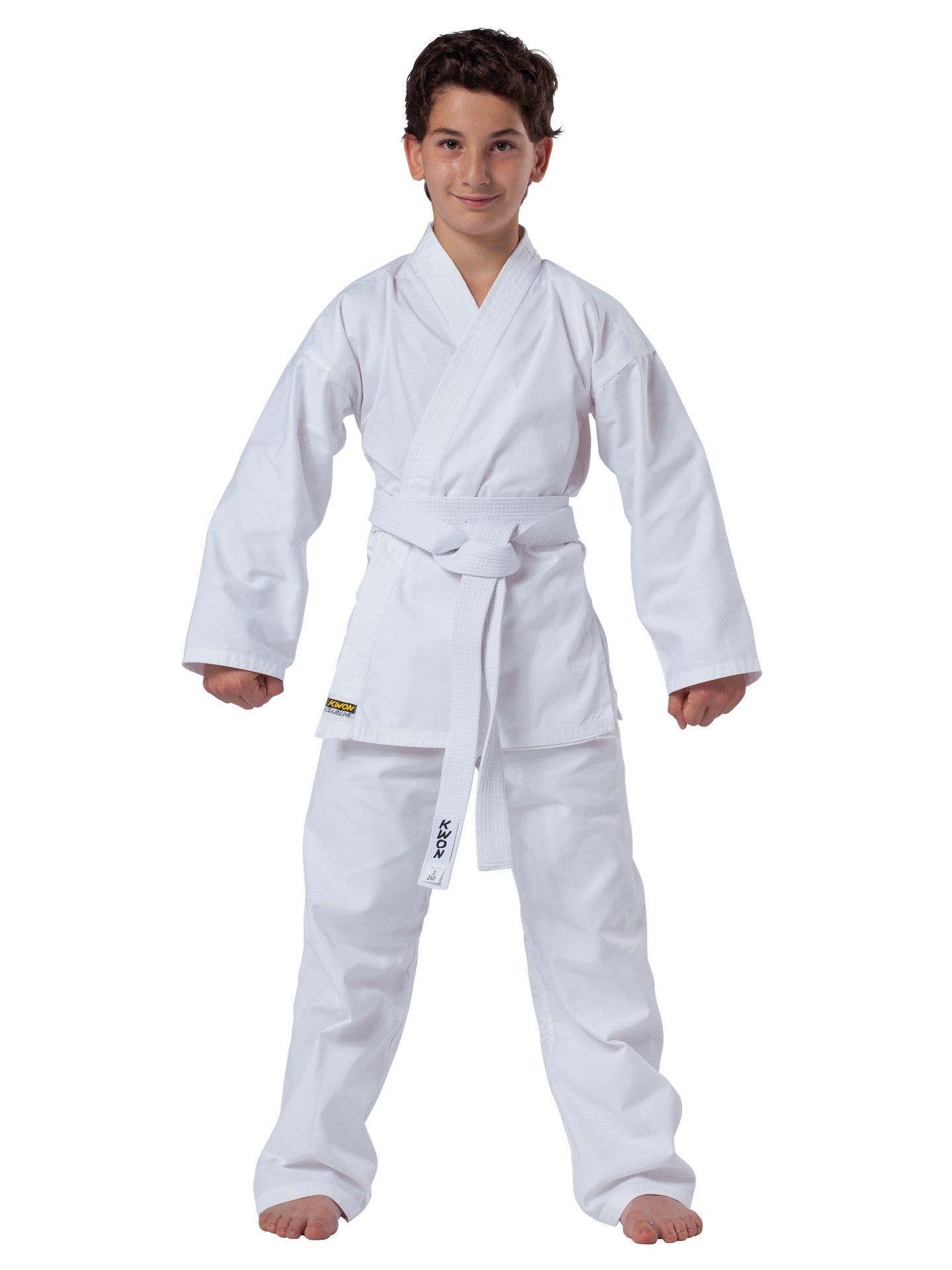 KWON (R) Uniforme de karaté Clubline Renshu - blanc 7 oz - gi de karaté débutant