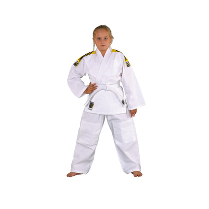 Uniforme de judo KWON (R) - Clubline Junior - blanc - Judo Gi pour enfant - rayures aux épaules