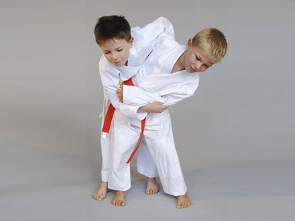 Combinaison de judo enfant PX CHALLENGE Gi blanc - Tissage grain de riz - Combinaison débutant - Ceinture blanche incluse