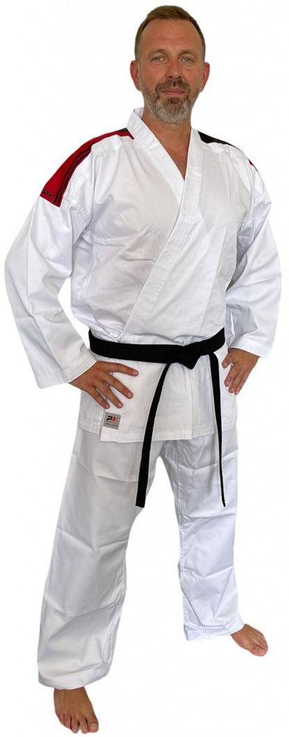 Tenue de karaté PX CHALLENGE SR blanche - Gi léger 7,5 oz - Avec bandes aux épaules