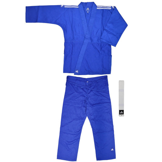 Tenue de judo ADIDAS « Club » bleu - bandes épaules blanches