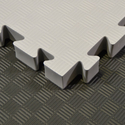 Tapis d'arts martiaux TEKKA BUDO SET - gris-noir - 100 x 100 x 4 cm - Bords dentelés - Tapis réversible, tapis d'entraînement - Judo, Karaté, Ju-Jutsu, Taekwondo