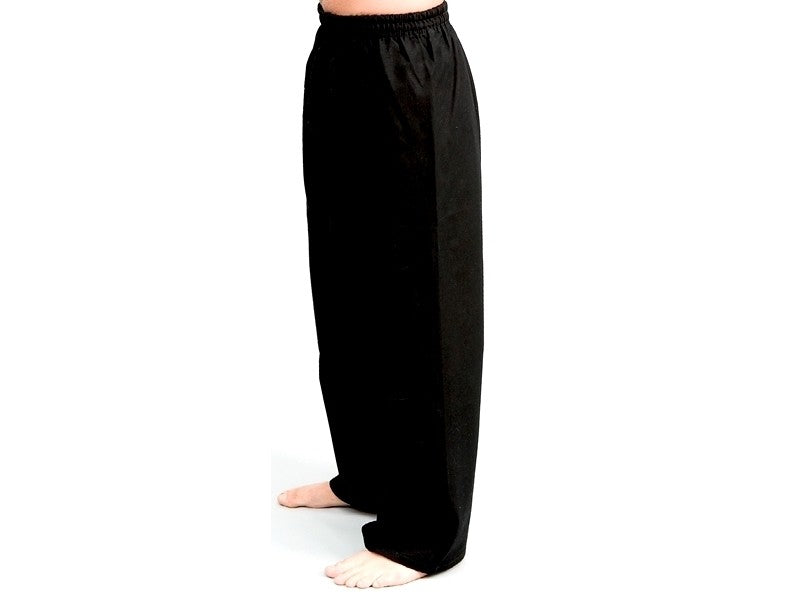 Pantalon de judo noir TORNADO SV-Pants 12oz - Avec ceinture élastique - Renfort aux genoux