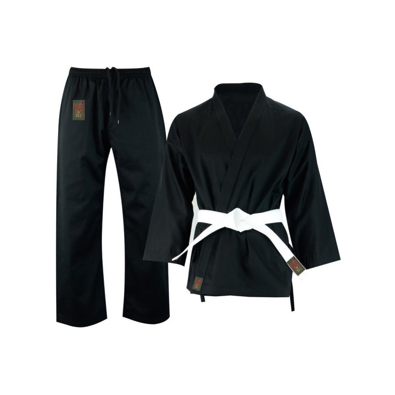Combinaison de karaté noire DELUXE 10 oz