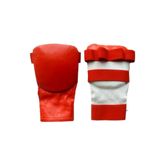 Mitaines de karaté rouges en cuir
