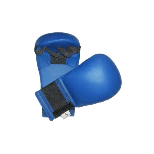 Mitaines de compétition de karaté, bleues, en cuir synthétique